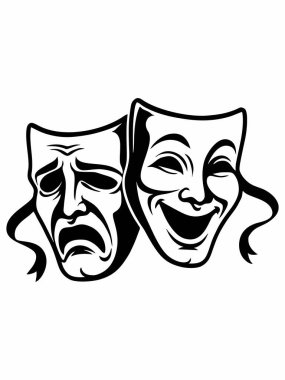 Klasik komedi ve trajedi tiyatro maskeleri.