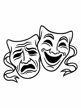 Klasik komedi ve trajedi tiyatro maskeleri.