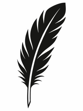 Tüy siluet vektör illüstrasyonu