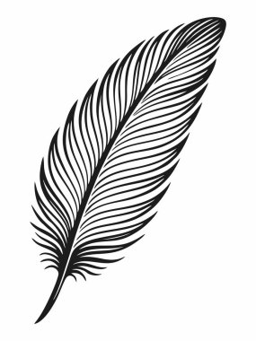 Tüy siluet vektör illüstrasyonu