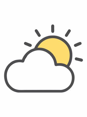 Parçalı bulutlu güneşli hava ikonu