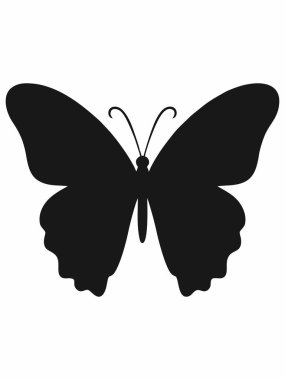 Siyah siluet kelebek vektör çizimi