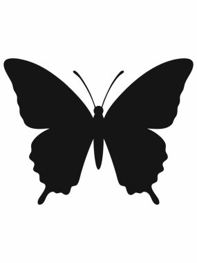 Siyah siluet kelebek vektör çizimi