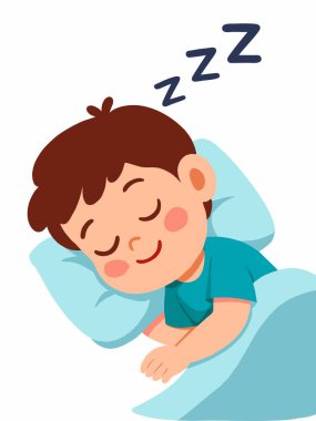 Sessizce uyuyan bir çocuğun tasviri.