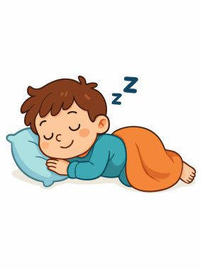 Sessizce uyuyan bir çocuğun tasviri.