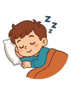 Sessizce uyuyan bir çocuğun tasviri.