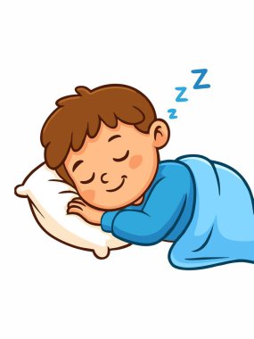 Sessizce uyuyan bir çocuğun tasviri.