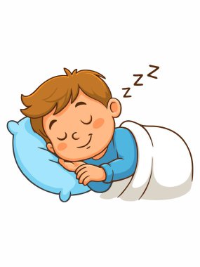 Sessizce uyuyan bir çocuğun tasviri.