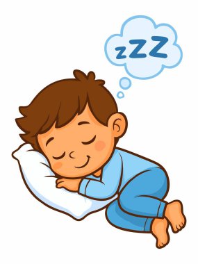 Sessizce uyuyan bir çocuğun tasviri.