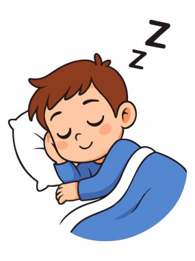 Sessizce uyuyan bir çocuğun tasviri.