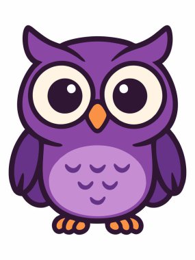 Sevimli çizgi baykuş vektör çizim