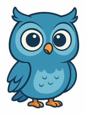 Sevimli çizgi baykuş vektör çizim