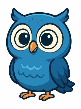 Sevimli çizgi baykuş vektör çizim