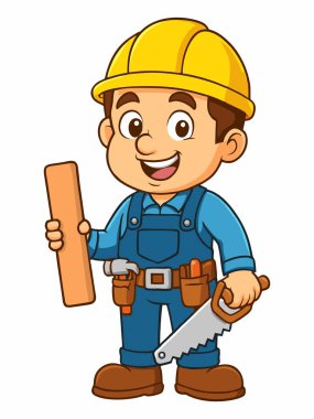 Bir marangozun karikatür çizimi