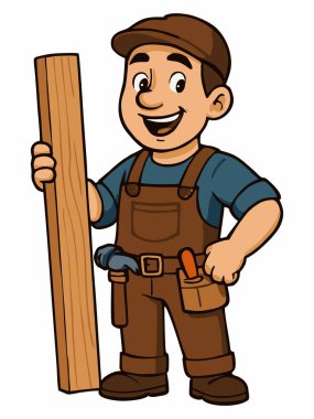 Bir marangozun karikatür çizimi