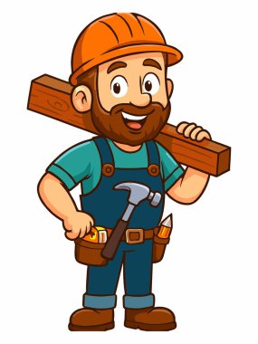 Bir marangozun karikatür çizimi