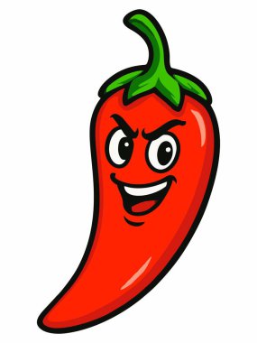 Kırmızı biber çizgi film illüstrasyonu