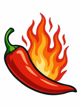 Ateşli kırmızı biber tasviri