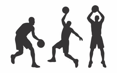 Hareketli bir basketbol oyuncusunun silueti.