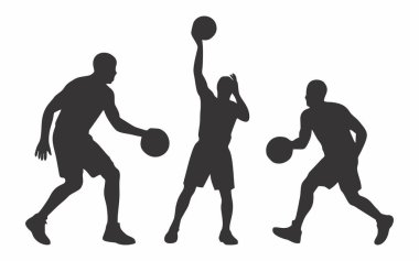 Hareketli bir basketbol oyuncusunun silueti.