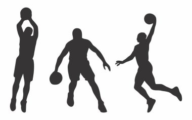 Hareketli bir basketbol oyuncusunun silueti.