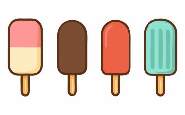 Renkli dondurma çubuklarının vektör çizimi