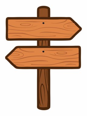 Yön oku olan tahta bir yol tabelası tasviri.