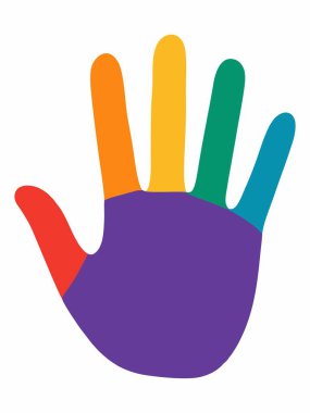 Renkli el izi sembolü çizimi