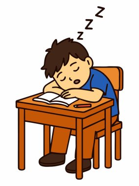 Uykulu bir öğrenci okul masasında uyuyakaldı..