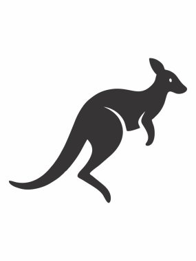 Bir kangurunun vektör silueti çizimi