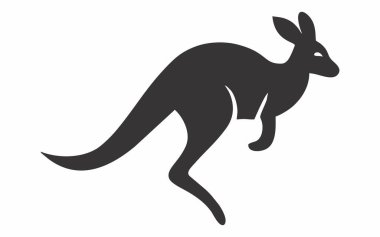 Bir kangurunun vektör silueti çizimi