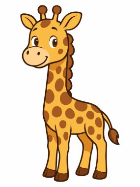 Sevimli Karikatür zürafa illüstrasyon.