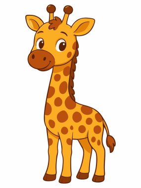 Sevimli Karikatür zürafa illüstrasyon.