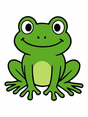 Şirin kurbağa çizimi.