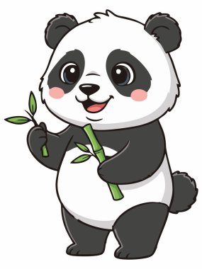Sevimli panda çizgi film karakteri illüstrasyon