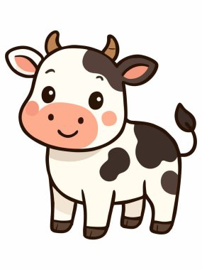 Buzağının hoş bir karikatür çizimi