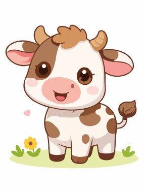 Buzağının hoş bir karikatür çizimi