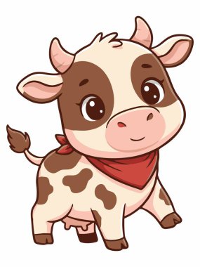 Buzağının hoş bir karikatür çizimi