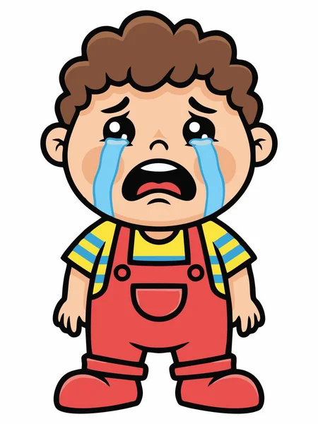 Üzgün ve ağlayan bir çocuğun tasviri.