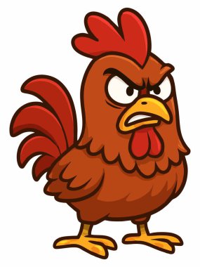 Angry Rooster Cartoon Character Illustration