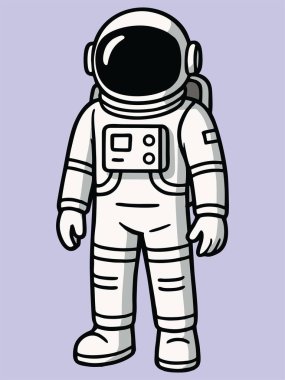 Uzay giysisi giyen bir astronot tasviri