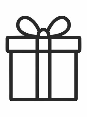 Basit Hediye Kutusu Simge Satırı ResmiComment