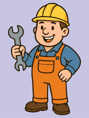 Çizgi film Tamircisi Tutucu Anahtarı İllüstrasyonu