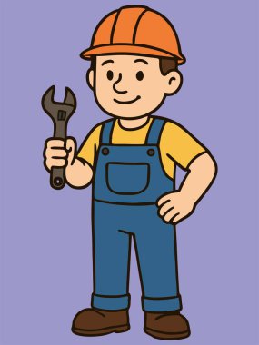 Çizgi film Tamircisi Tutucu Anahtarı İllüstrasyonu