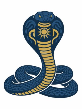 Kral kobra maskotu logo vektör illüstrasyonu