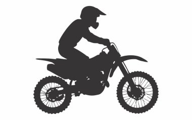Bir motokros sürücüsünün siluetinin tasviri