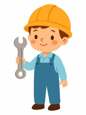 Genç bir inşaat işçisinin hoş bir çizimi..