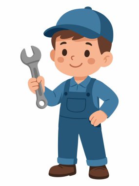 Genç bir inşaat işçisinin hoş bir çizimi..