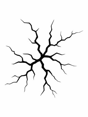 Bir çatlak modelinin siyah ve beyaz vektör çizimi.