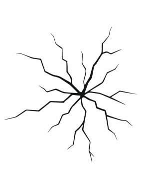 Bir çatlak modelinin siyah ve beyaz vektör çizimi.